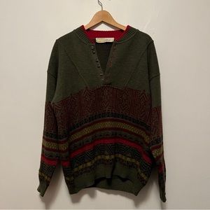 Vintage Lyle & Scott Club Mens Sweater Size Large Made‎ in Italy Wool